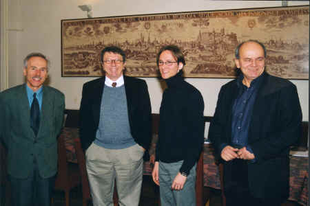 Od lewej: prof. K. Bieda, prof. J. P. Coddington, arch. G. Berry, prof. W. Seruga