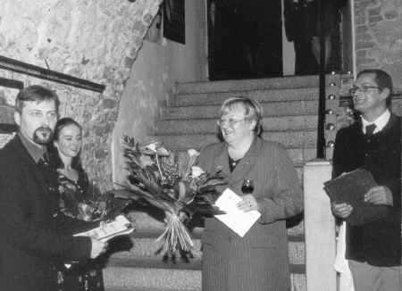 Od lewej: Jacek Milczanowski (prezes STeN), pani wiceprezydent Krakowa Teresa Starmach, Bogdan Somiski 