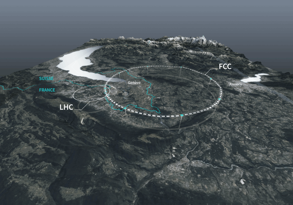Wizualizacja projektu FCC oraz LHC Grafika: CERN