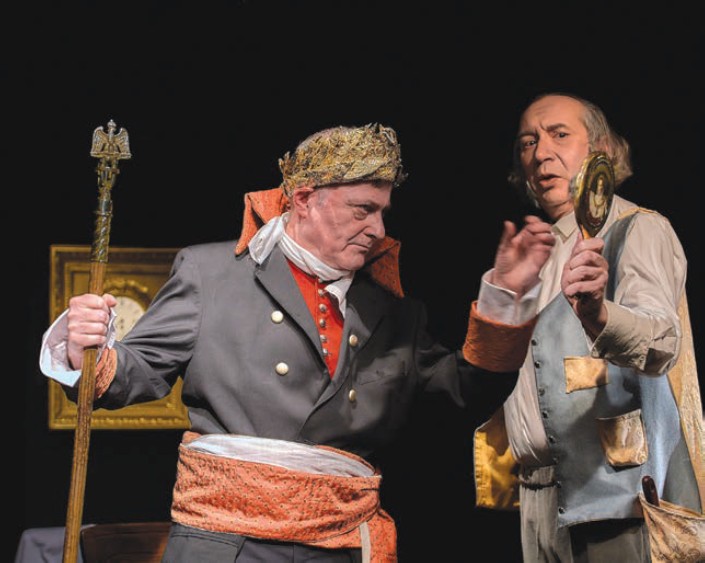 Jacek Milczanowski i Jan Mancewicz wystąpili w spektaklu „Twarz Napoleona”, uznanym za teatralne wydarzenie ostatniego roku. Fot.: Jacek Maria Stokłosa
