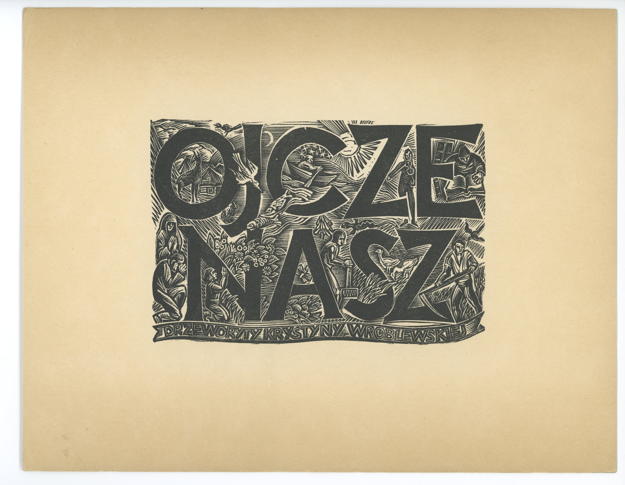 Krystyna Wróblewska, drzeworyt "Ojcze nasz"